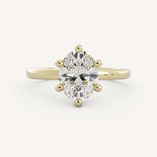 0.75 CT - 2.5 CT Oval Cut Lab grown Diamond Solitaire Stone Engagement Ring