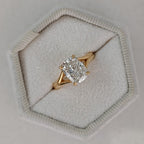 2.5 CT Elongated Cushion Cut Split Shank Solitaire Moissanite Engagement Ring