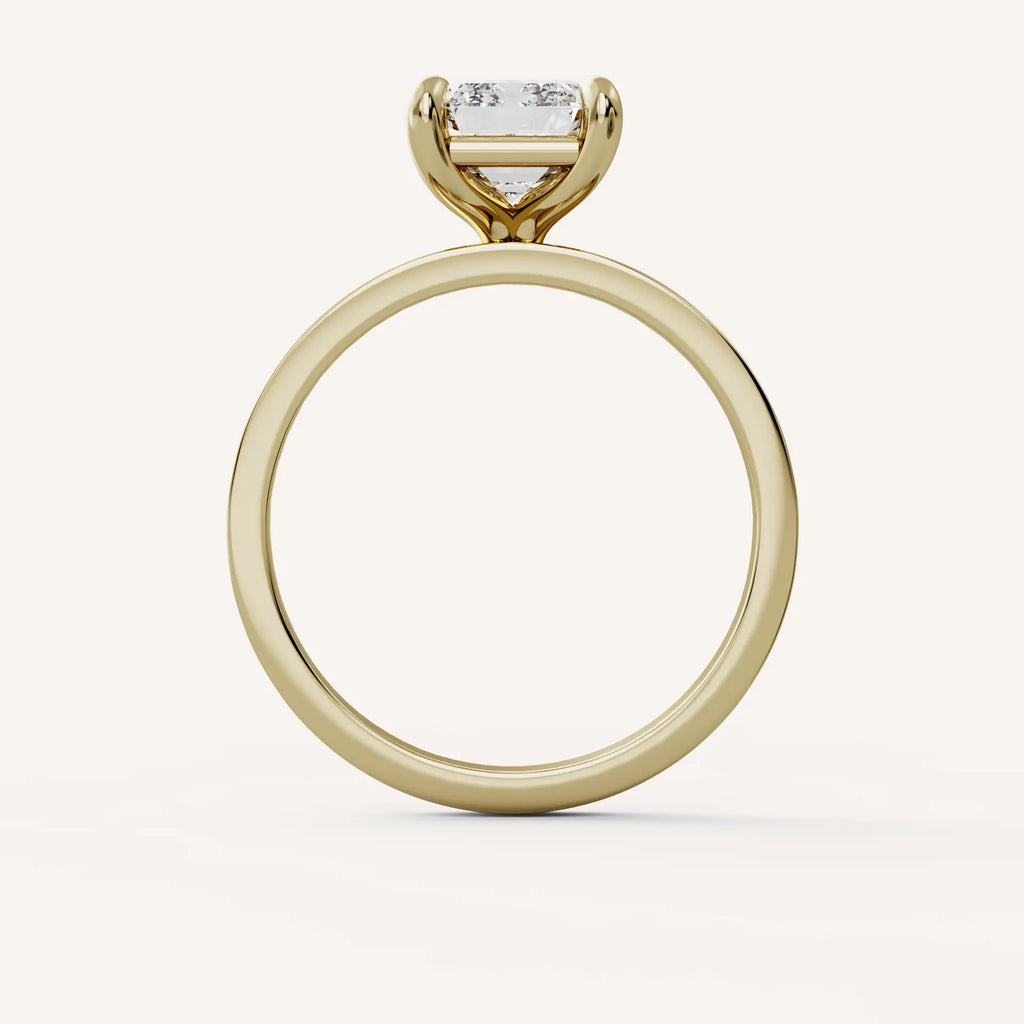 1 CT - 2 CT Emerald Cut Lab grown Diamond Solitaire Engagement Ring