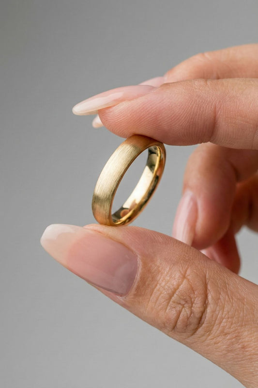 Plain Brushed Matte Wedding Band For Men