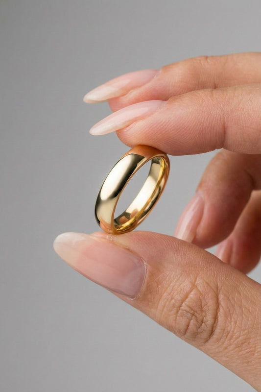 Plain Classic Polished Wedding Band For Men