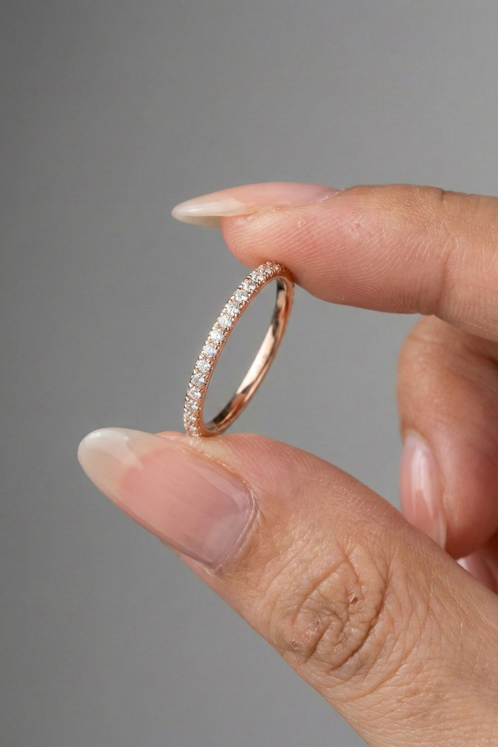 Round Moissanite Full Eternity Wedding Band