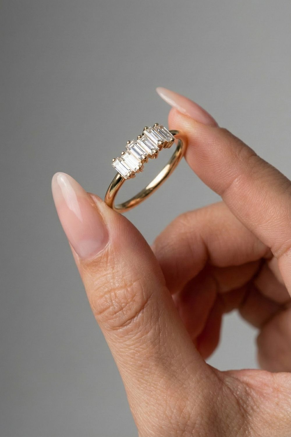 Baguette CVD Diamond Bar Wedding Band