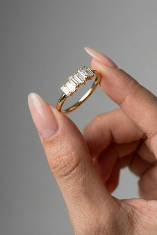 Baguette CVD Diamond Bar Wedding Band