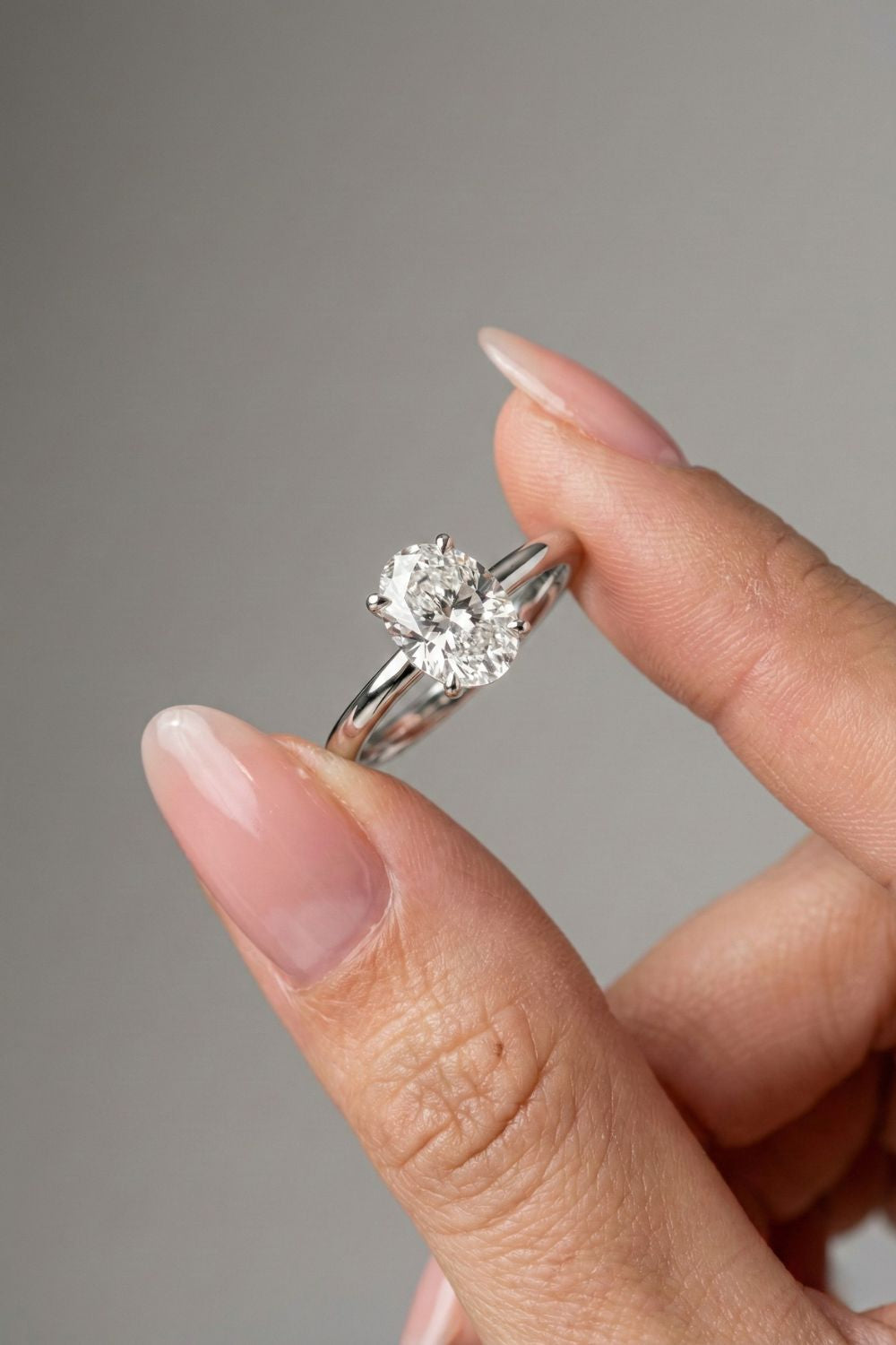 Oval Cut Solitaire Moissanite Engagement Ring