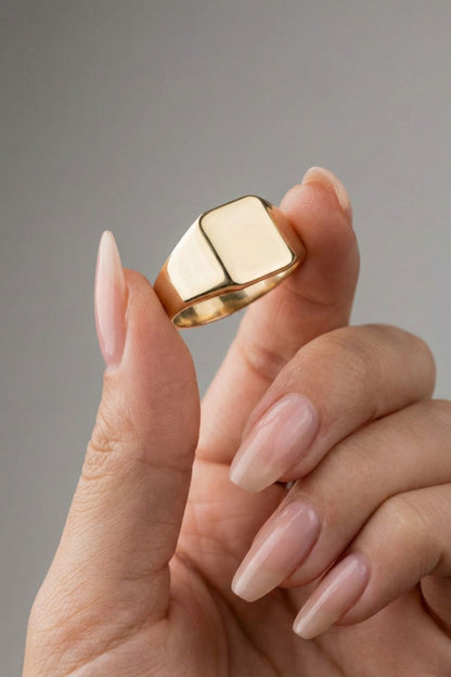 Signet Square Wedding Band For Men