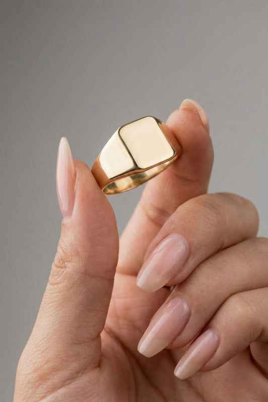 Signet Square Wedding Band For Men