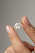 2.51 CT - 3.51 CT Elongated Cushion Cut Lab grown Diamond Cluster Engagement Ring