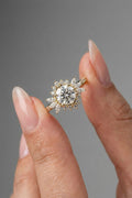 Round Cut Lab grown Diamond Halo & Pave Setting Engagement Ring