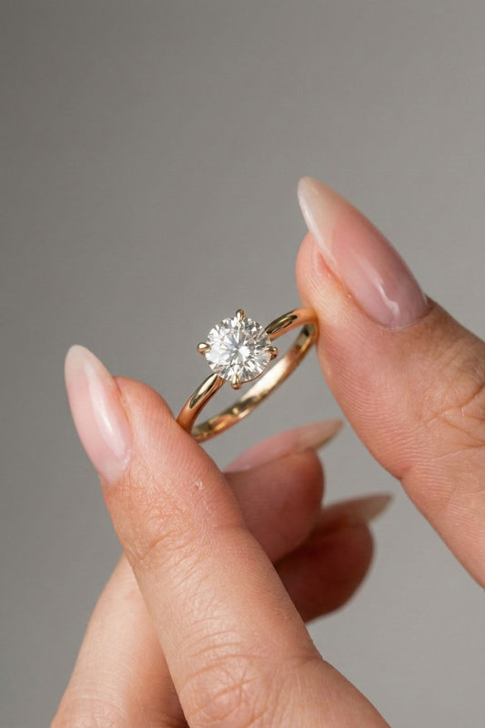 Round Cut Lab grown Diamond Solitaire Engagement Ring