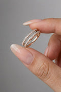 Round Moissanite Dainty Eternity Wedding Band