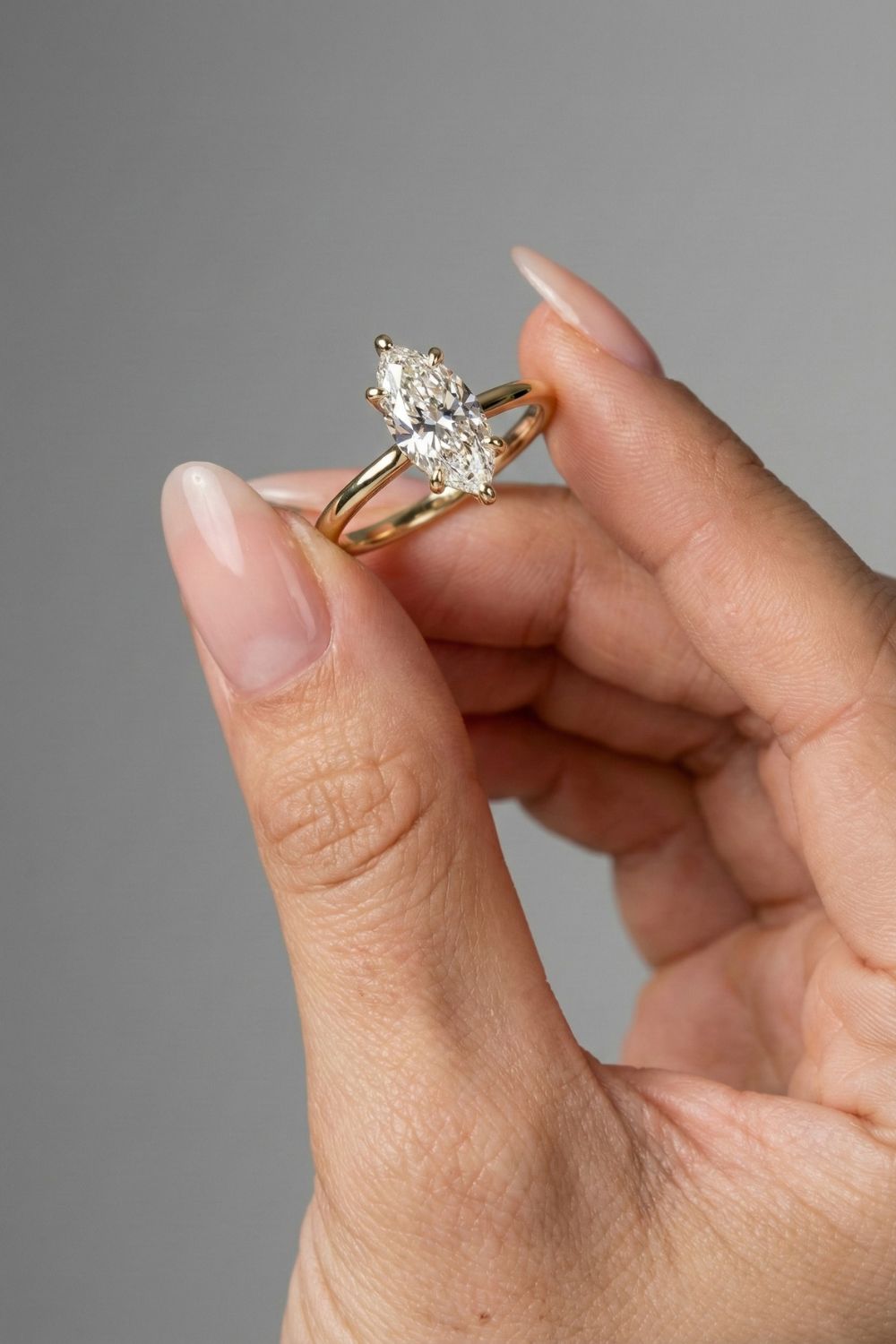 Marquise Cut Lab grown Diamond Solitaire Engagement Ring