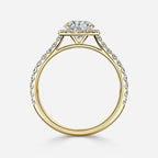 0.5 CT - 2 CT Round Cut Halo & Pave Style Moissanite Engagement Ring
