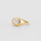 2.51 CT Emerald Cut Lab grown Diamond Flush Setting Engagement Ring