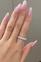 2.3 TCW Princess CVD Diamond Half Eternity with Shared Prong Wedding Band