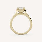 1 CT - 3 CT Emerald Cut Lab grown Diamond Halo Cathedral Setting Engagement Ring