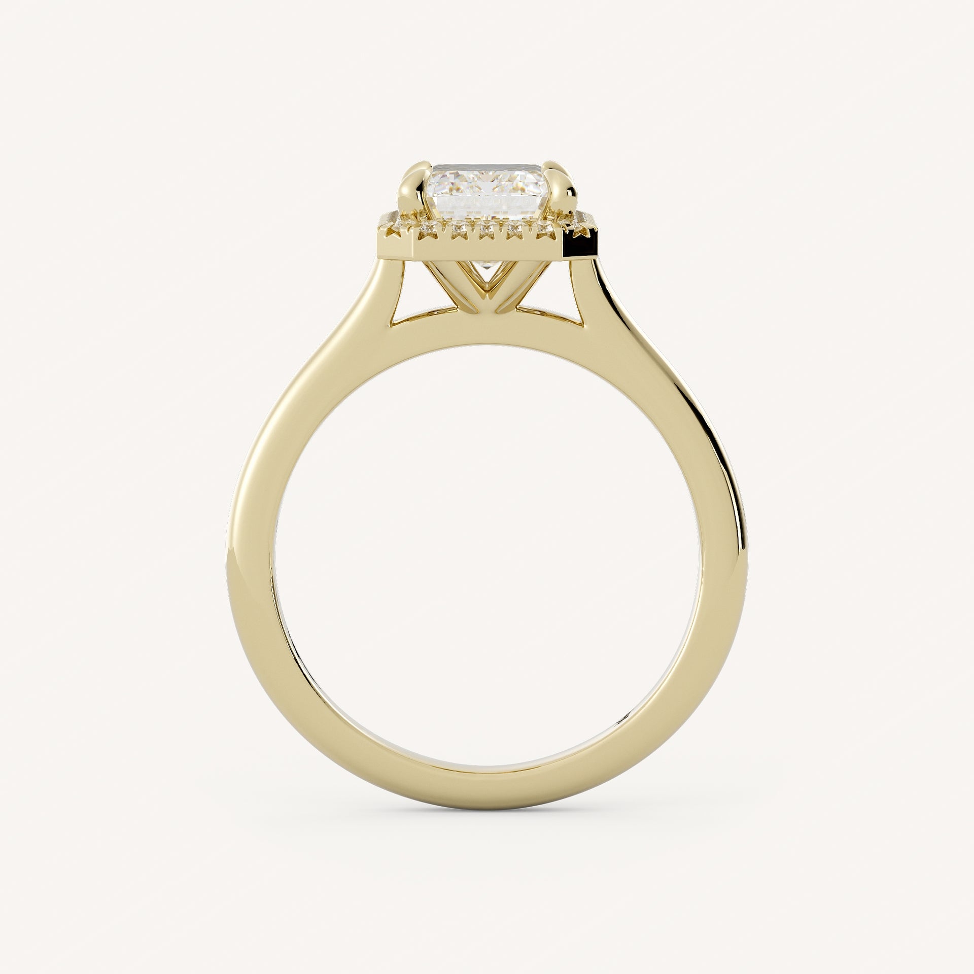 1 CT - 3 CT Emerald Cut Lab grown Diamond Halo Cathedral Setting Engagement Ring