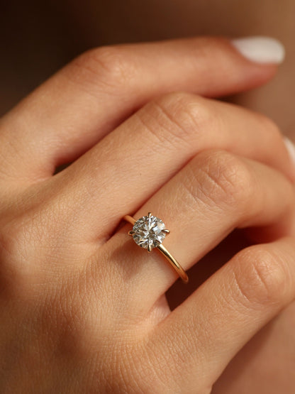 1.5 CT - 3.5 CT Round Cut Lab grown Diamond Solitaire Engagement Ring