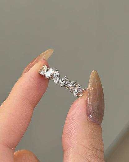 Mix Fancy CVD Diamond Half Eternity Wedding Band