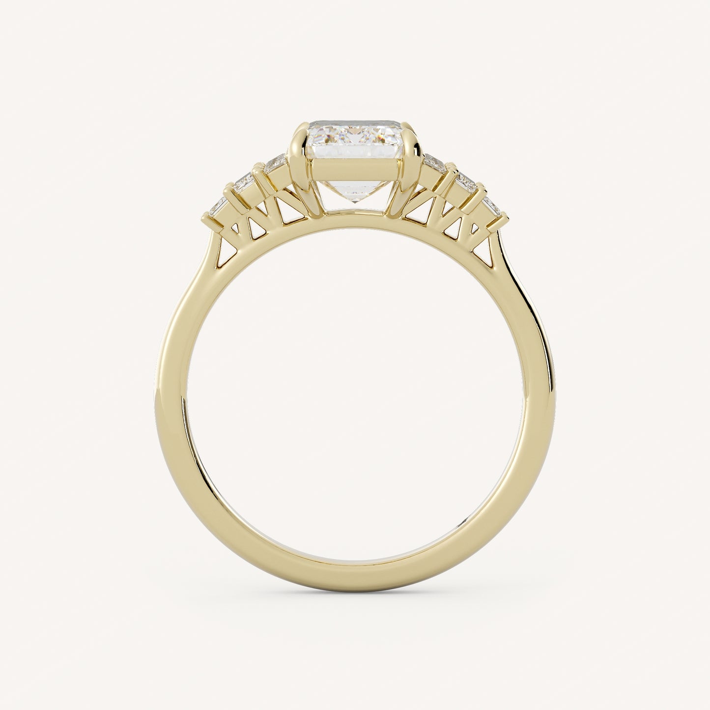 2 CT - 3 CT Emerald Cut Lab grown Diamond Cluster Engagement Ring