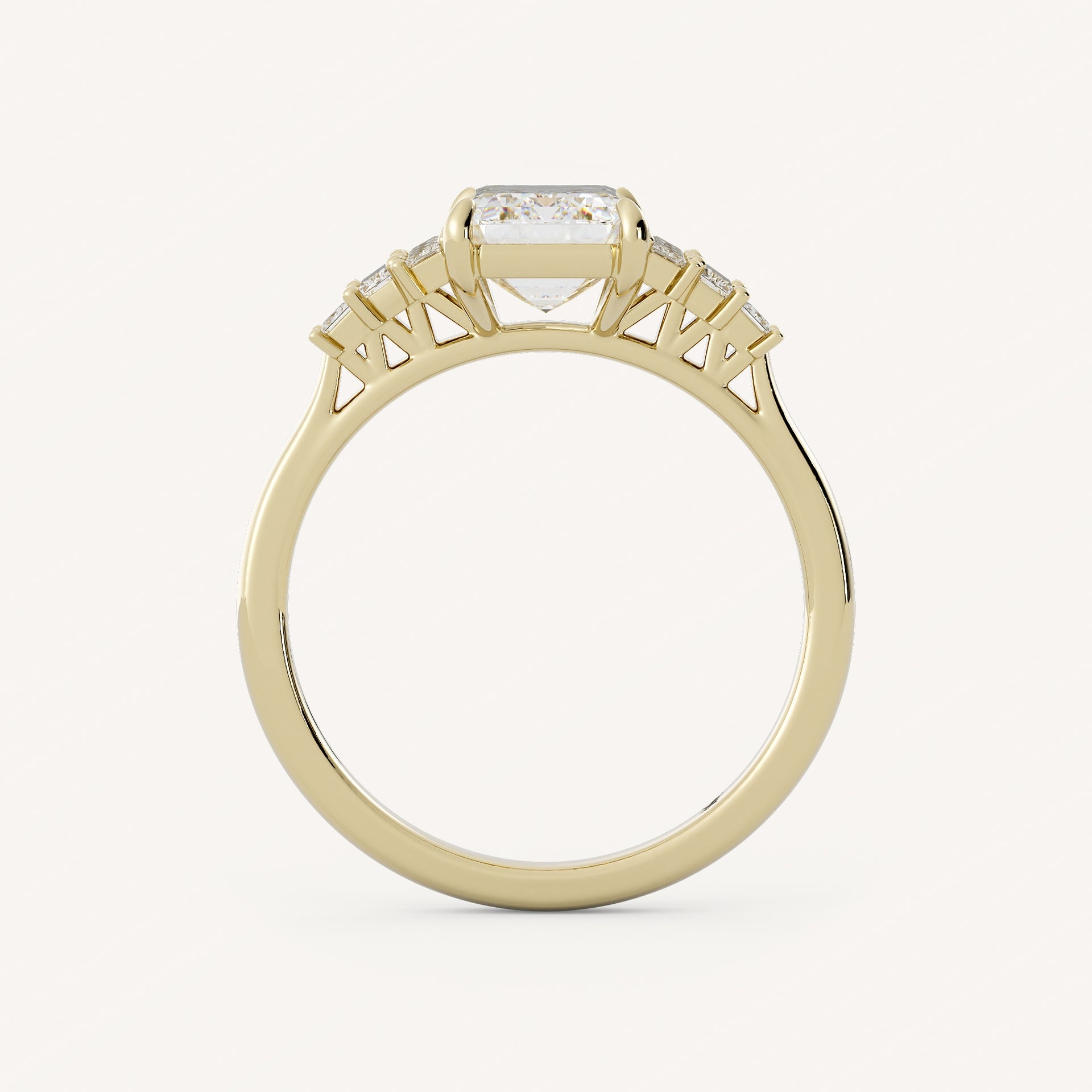 2 CT - 3 CT Emerald Cut Lab grown Diamond Cluster Engagement Ring