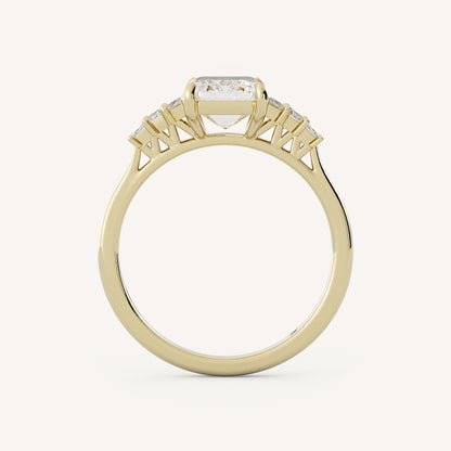 2 CT - 3 CT Emerald Cut Lab grown Diamond Cluster Engagement Ring