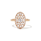 0.35 CT Round Cut Moissanite Oval Shape Mosaic Engagement Ring