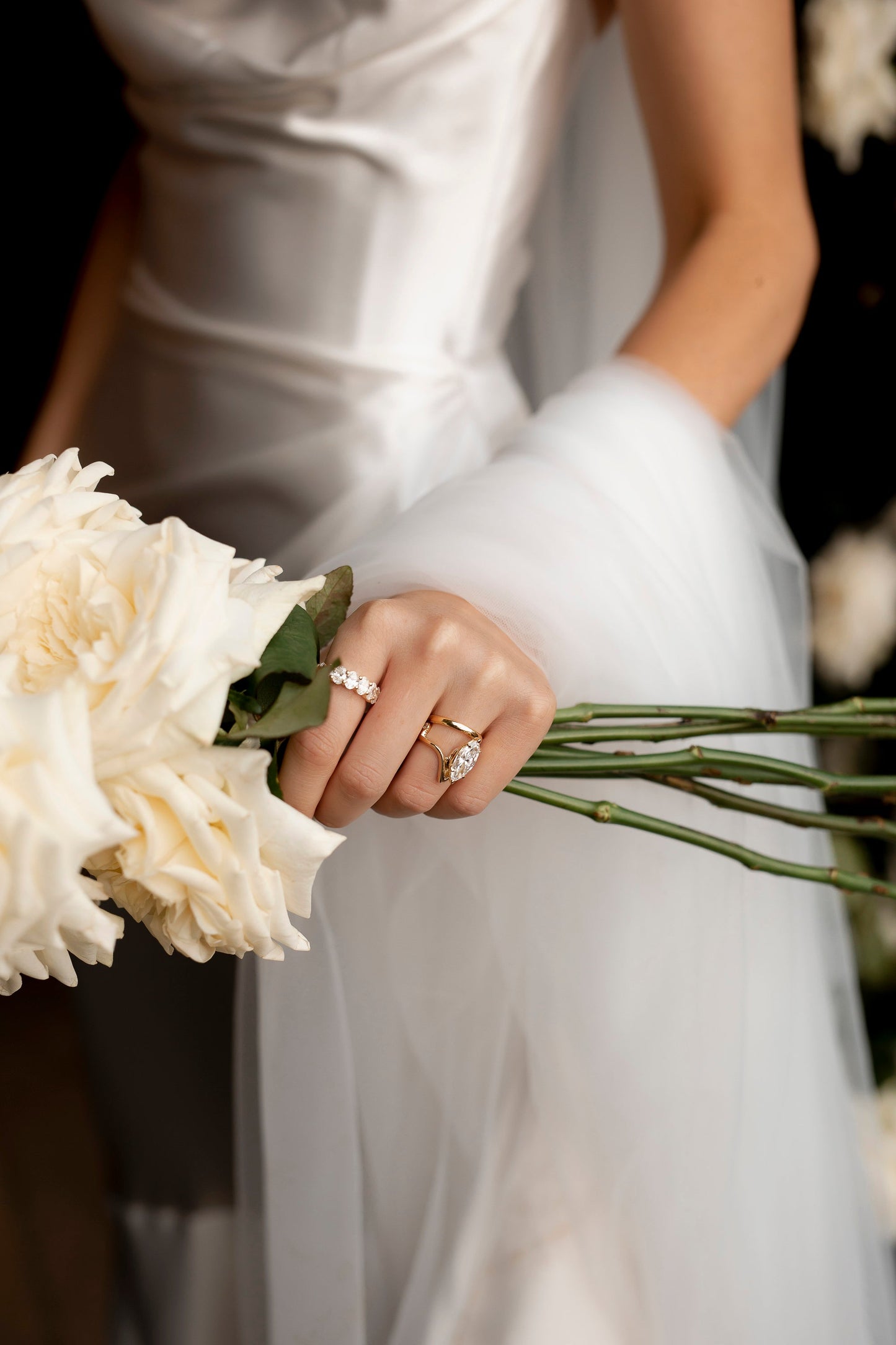 2 CT - 4 CT Marquise Cut Lab grown Diamond Unique Engagement Ring