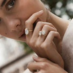 1.5 CT - 2.5 CT Oval Cut Half Bezel Solitaire Moissanite Engagement Ring