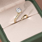 1.5 CT Round Cut Open Bypass Moissanite Engagement Ring