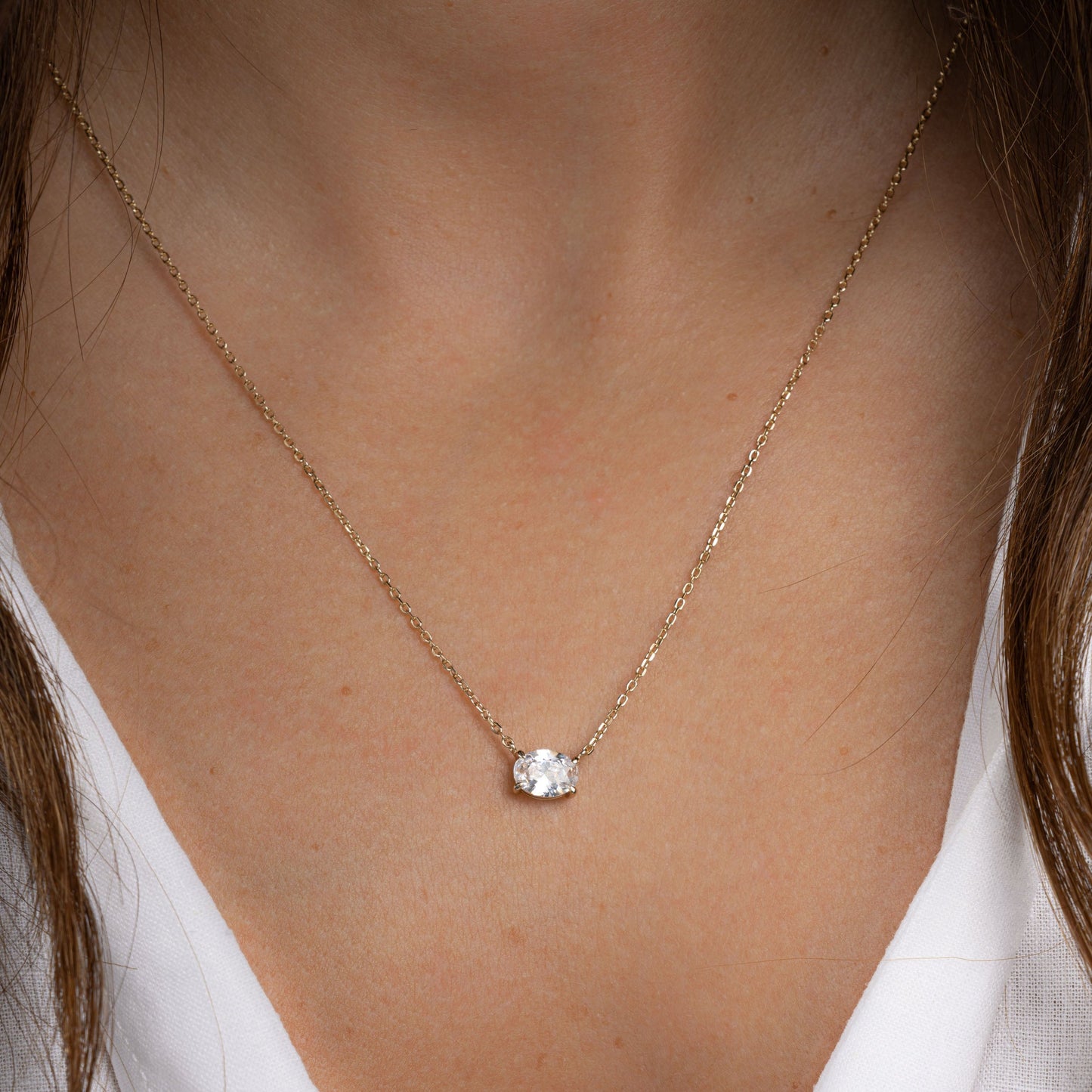 1.32 CT Oval Cut Moissanite Diamond Solitaire Pendant Necklace