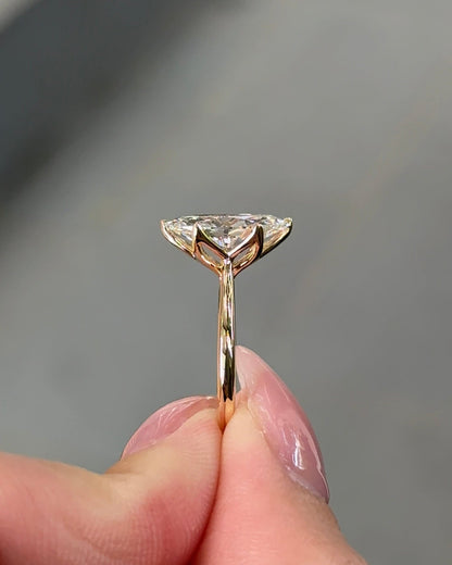 2.1 CT Marquise Cut Lab grown Diamond Floral Solitaire Engagement Ring