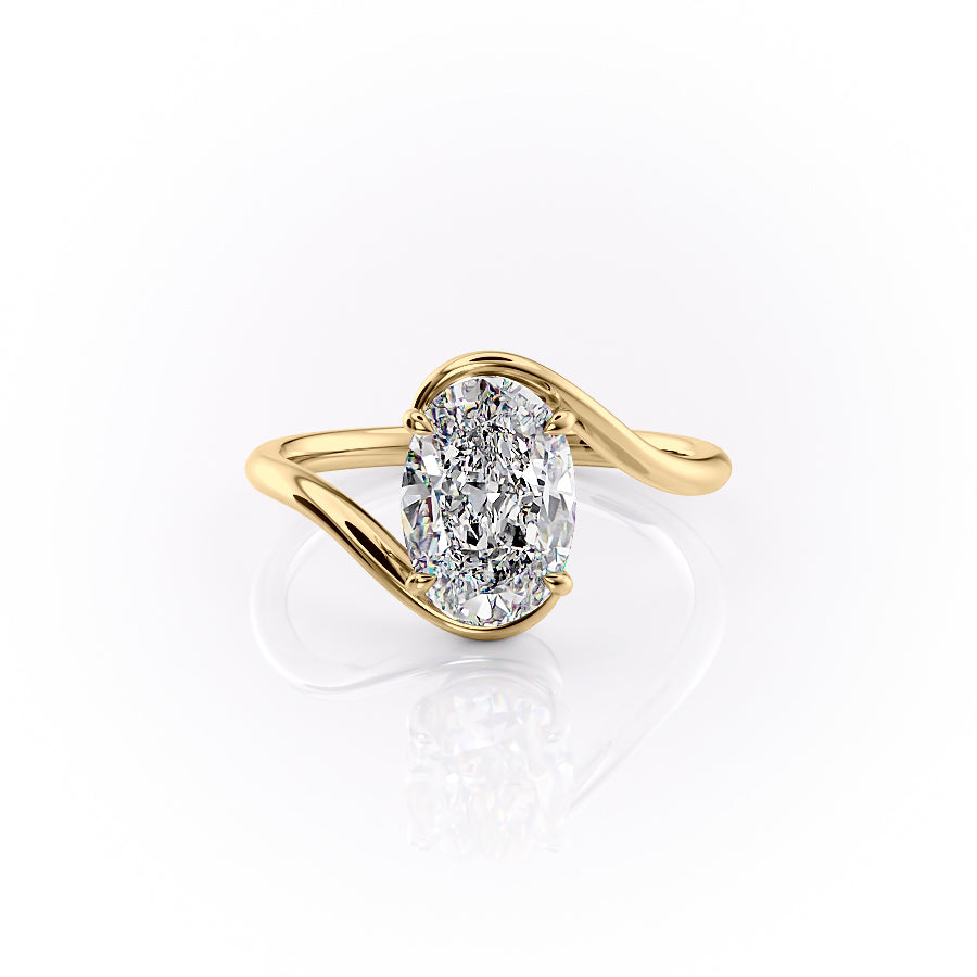 2 CT - 3 CT Oval Cut Solitaire Moissanite Engagement Ring