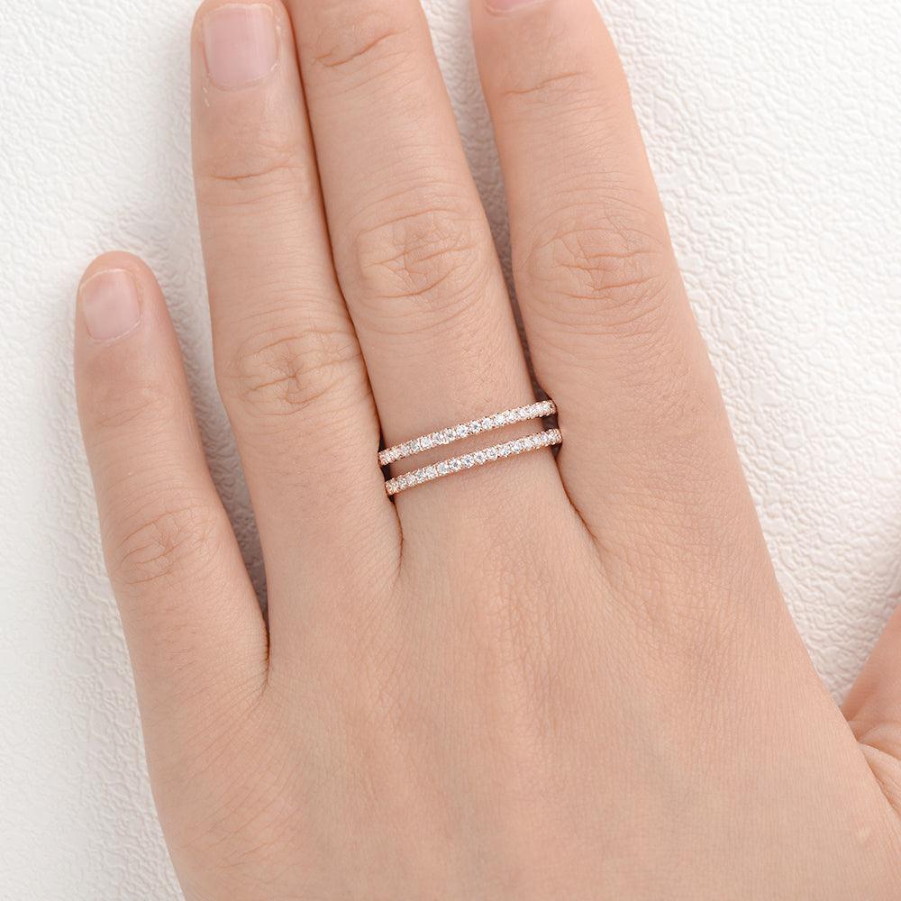 0.2 TCW  Round Moissanite Dainty Eternity Wedding Band
