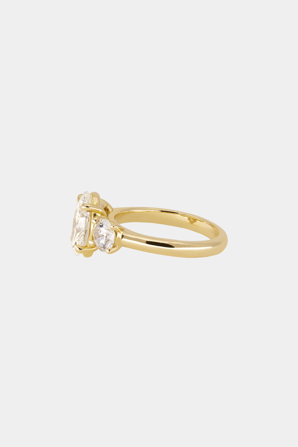 1.3 CT - 2.3 CT Oval Cut Lab grown Diamond Three Stone Engagement Ring