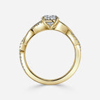 1.1 CT - 2 CT Oval Cut Twisted Pave Moissanite Engagement Ring