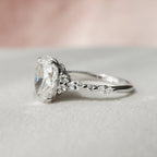 3.0 CT Oval Cut  Moissanite Half Eternity Bridal Set