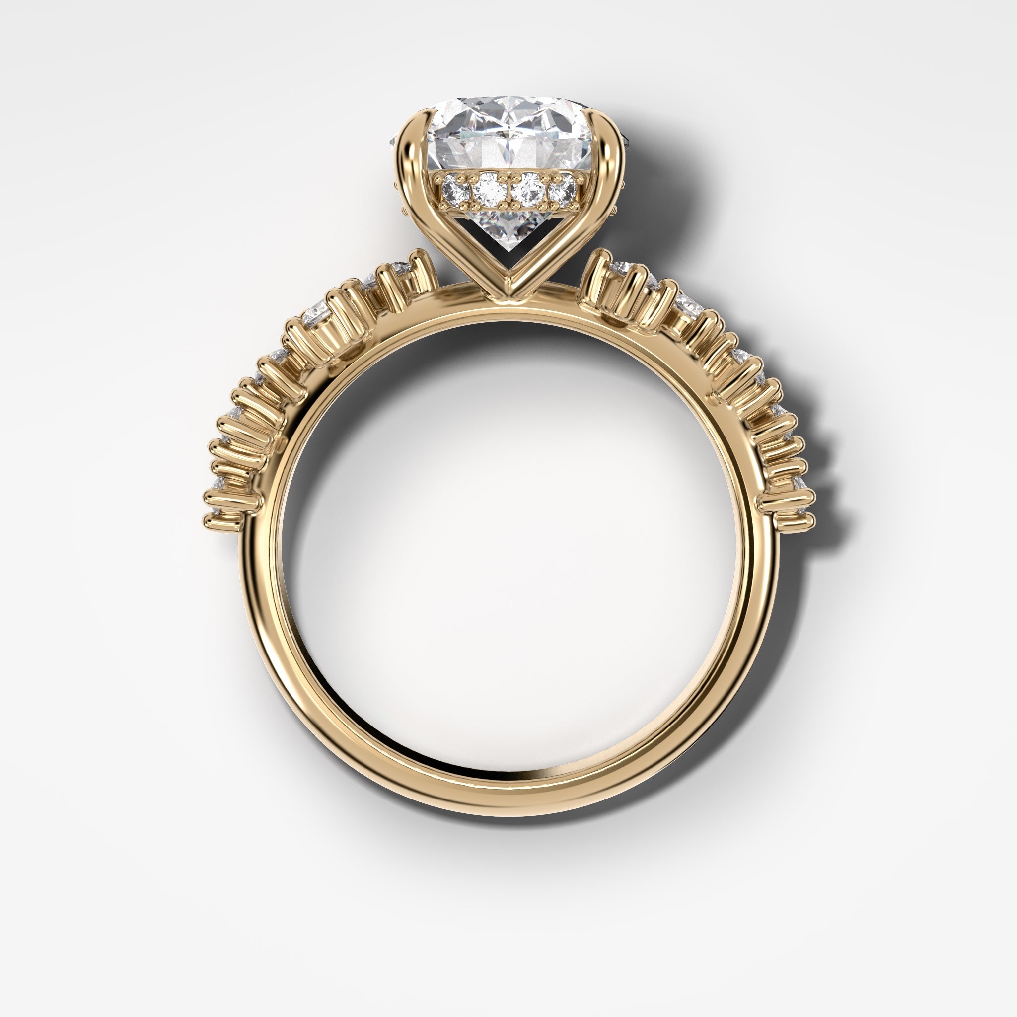 1 CT - 3 CT Oval Cut Lab grown Diamond Cluster Engagement Ring