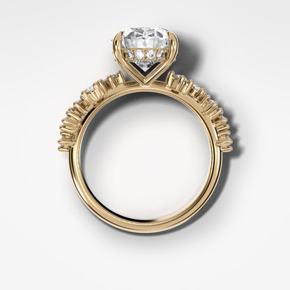 1 CT - 3 CT Oval Cut Lab grown Diamond Cluster Engagement Ring