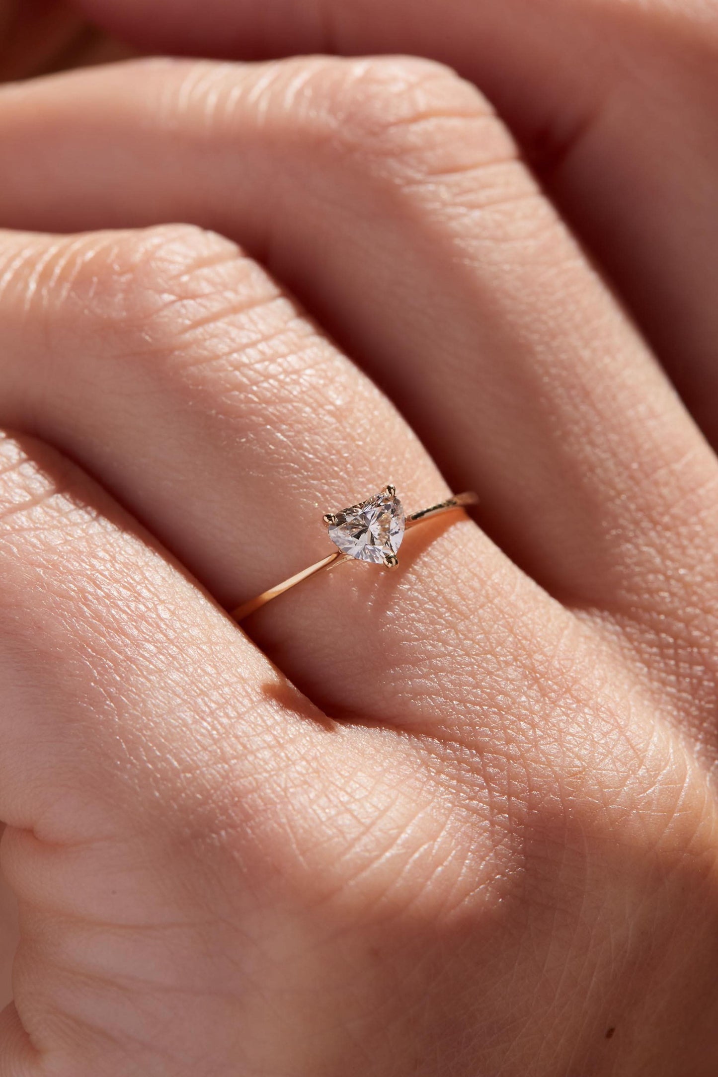 0.5 CT Heart Cut Solitaire Moissanite Engagement Ring