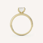 1 CT - 3 CT Emerald Cut Lab grown Diamond Pave Engagement Ring