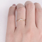 0.1 TCW Round Moissanite V-Shape Pave Wedding Band