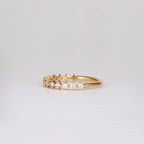 0.38 TCW Round CVD Diamond Shared Prong Half Eternity Wedding Band