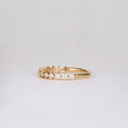 0.38 TCW Round CVD Diamond Shared Prong Half Eternity Wedding Band