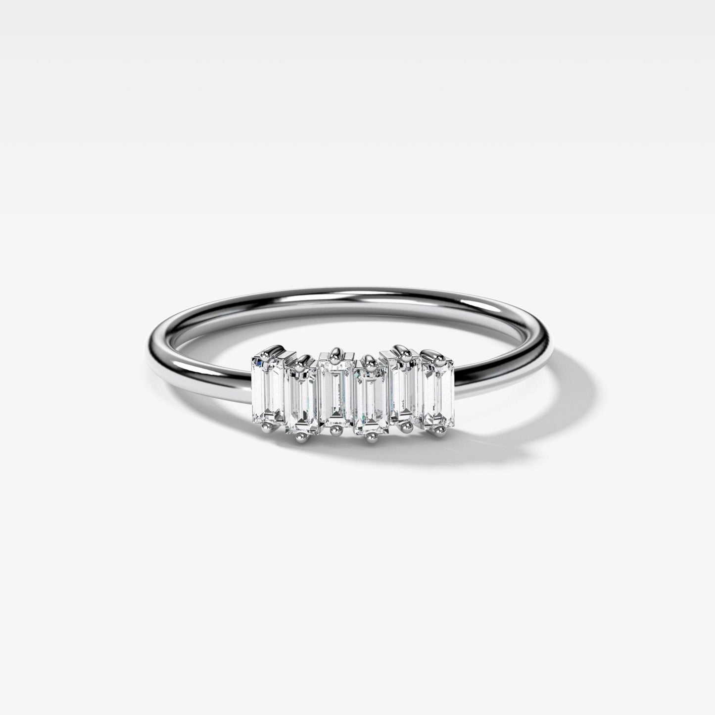 0.27 TCW Baguette CVD Diamond Bar Wedding Band