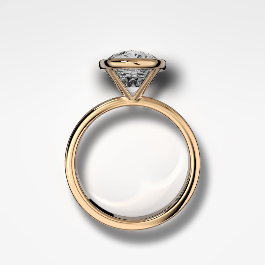 2 CT - 4 CT Elongated Cushion Cut Lab grown Diamond Solitaire Bezel Engagement Ring