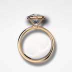 2 CT - 4 CT Elongated Cushion Cut Lab grown Diamond Solitaire Bezel Engagement Ring