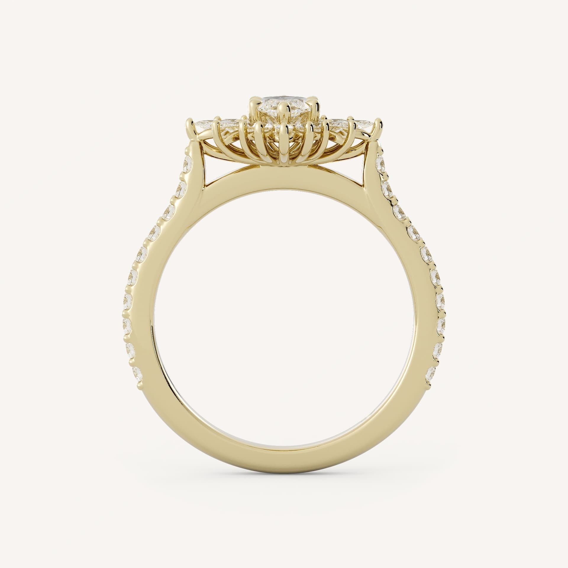 0.5 CT - 1 CT Marquise Cut Lab grown Diamond Halo & Pave Setting Engagement Ring