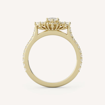 0.5 CT - 1 CT Marquise Cut Lab grown Diamond Halo & Pave Setting Engagement Ring