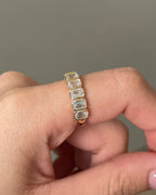 3.48 TCW Emerald CVD Diamond Half Eternity with Bezel Wedding Band